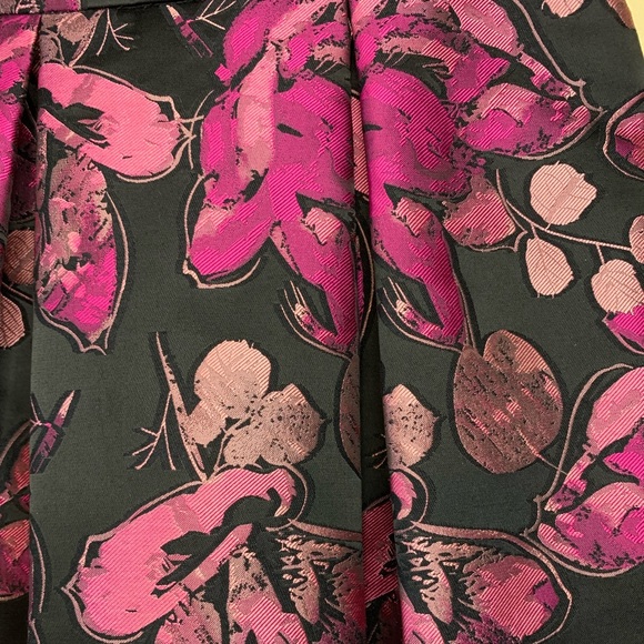 💥HP💥Eliza J. floral black & fuschia Jacquard elegant A-line midi skirt Size 10 - Picture 4 of 14